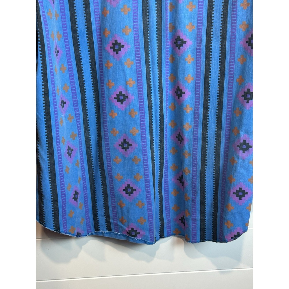 VTG Wrangler Brushpopper Blue Aztec Rodeo Cowboy Western Southwest Men's 17-35 - Picture 10 of 10